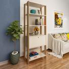 Estante 1 Gaveta Cancún Off White Carvalho