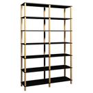 Estante 140x38x221 Preta c/ 6 Prat. 33cm