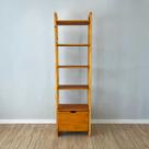 Estante 6 Prateleiras de Madeira Pinus Linea Slim com Gaveta Carvalho Estante 6 Prateleiras de Madeira Pinus Linea Slim com Gaveta Carvalho