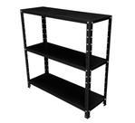 Estante Aço 3 Prateleiras Reguláveis 25cm Multiuso Preta