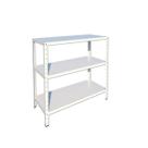 Estante Aço Baixa p 75kg BRANCA 3 Bandejas 90cm x 40cm x 92cm