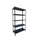 Estante Aço p 125kg PRETA 5 Bandejas Bipartida 1,75m x 40cm x 92cm