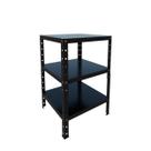 Estante Aço Pequena p 45kg PRETA 3 Bandejas Bipartida 65cm x 40cm x 42cm