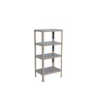 Estante Aço Pequena p 60kg CINZA 4 Bandejas Tripartida 95cm x 30cm x 45cm