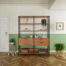 Estante Alpes 1 PT 2 GV Freijó e Preta 145 cm