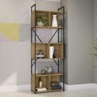 Estante Alta Industrial Kappesberg Escritório Sala 3 Nichos Base Metal MDP Marrom Madeira Estante Alta Industrial Kappesberg Escritório Sala 3 Nichos Base Metal MDP Marrom Madeira