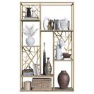 Estante Alta P1057 6 Prateleiras Aço e MDP 122cm Dourado Placa & Ponto Estante Alta P1057 6 Prateleiras Aço e MDP 122cm Dourado Placa & Ponto