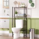 Estante AmazerBath de Bambú 138x64x25 cm, 2 Niveles, Color Espresso