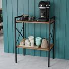 Estante Aparador Buffet Café Mesa Duas Prateleiras Estilo Industrial Moderno