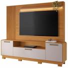 Estante Apego para Tv Até 65 Polegadas Ripado com Led 3 Portas Jcm Cor Cinamomo Off White