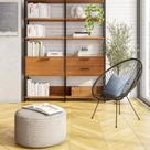 Estante Aquitânia 1 PT 2 GV Freijó e Preta 145 cm