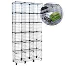 Estante Aramada 18 Nichos 40x40cm Prateleira Alta de Aço Expositor Multiuso Organizador Estoque Loja Confecção Preto