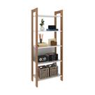 Estante Armário Alta Multiuso 5 prateleiras AZ1005 Amêndoa/Branco - Tecno