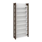 Estante Armário Alta Multiuso 8 prateleiras AZ1006 Branco/Nogal - Tecno