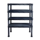 Estante Atena Rattan Com Encaixe Lateral 4 Níveis Preta Arqplast