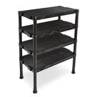 Estante Atena Rattan com Encaixe Lateral Modulável 4 Níveis Preta Arqplast