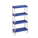 Estante Azul Plástico Modular 4 Prateleiras Organizadora Agraplast Cod 917 (com Pezinhos)