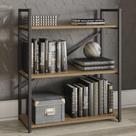 Estante Baixa Industrial Kappesberg Escritório Sala 3 Prateleiras Base Metal MDP Marrom Madeira Estante Baixa Industrial Kappesberg Escritório Sala 3 Prateleiras Base Metal MDP Marrom Madeira