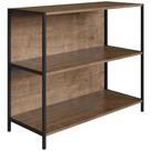 Estante Baixa Industrial Steel Quadra Artesano 90 cm (largura) MDP Vermont Estrutura Aço Preto Fosco