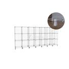Estante Balcão Expositor Aramado 21 Nichos Horizontal Branco Prateleira de Aço Estante Balcão Expositor Aramado 21 Nichos Horizontal Branco Prateleira de Aço