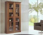 Estante Biblioteca Vicenza 2 Corpos Madeira Maciça Com Portas Vidro Weihermann