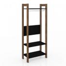 Estante Closet AZ1029 3 Prateleiras Preto/Nogal Estante Closet AZ1029 3 Prateleiras Preto/Nogal
