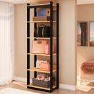 Estante Closet Guarda Roupa Modulo 5 Prat. Freijó/Preto Estante Closet Guarda Roupa Modulo 5 Prat. Freijó/Preto