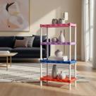 Estante Colorida Com 4 Prateleiras Plástico Agraplast 855 Altura 106cm X L. 55cm x C. 25cm Lilás, Rosa, Verde e Laranja Estante Colorida Com 4 Prateleiras Plástico Agraplast 855 Altura 106cm X L. 55cm x C. 25cm Lilás, Rosa, Verde e Laranja