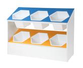 Estante com 6 baús