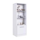 Estante com Compartimento Oculto Branco MDP 3 Prateleiras e 1 Porta Lock Art In Móveis