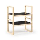 Estante com Prateleiras em Madeira e MDF 96 cm Natural e Preto Tetris Artemobili