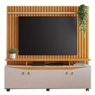 Estante Conceito Home para TV até 65 Polegadas 4 Portas Ripado JCM Cor Cinamomo Off White Estante Conceito Home para TV até 65 Polegadas 4 Portas Ripado JCM Cor Cinamomo Off White