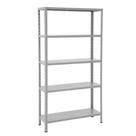 Estante de Aço 5 Prateleiras de Ferro 175x90cm 125kg Para Arquivo Escritório Livros Cinza