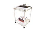 Estante De Aço Cromada Com 2 Prateleiras Rack Aramado 1025