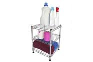 Estante De Aço Cromada Com 3 Prateleiras Rack Aramado 1026