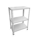 Estante de Aço Mini com 3 Prateleiras 45x30cm 45kg Coluna Bipartida Para Escritório Branca