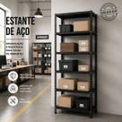 Estante de Aço Prateleira Modular Multiuso Armário Livreiro Com 6 Bandejas até 30kg por bandejas