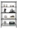 Estante De Aço Preta 5 Prateleiras Rack Aramado - 5P9035180P