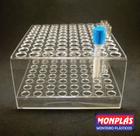 Estante De Acrílico 80 Furos 13mm Para Tubos De Ensaio Estante De Acrílico 80 Furos 13mm Para Tubos De Ensaio