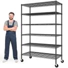 Estante de Armazenamento Romorgniz 208x114x46cm 6 Níveis com Rodas
