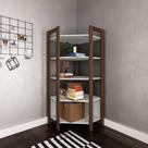 Estante de Canto AZ1020 com 5 Prateleiras - Branco/Nogal