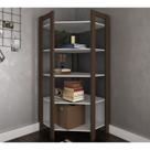 Estante De Canto Closet Multiuso AZ1020 Branco Nogal Tecno Mobili