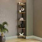 Estante de Canto Industrial com 4 Nichos - Freijó/Preto Estante de Canto Industrial com 4 Nichos - Freijó/Preto