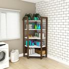 Estante de Canto Multiuso Closet Armário Aberto Branco Nogal