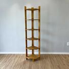 Estante de Canto para Chão de Madeira Pinus 6 Prateleiras Linea Nozes