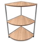 Estante De Canto Tripla Colby Madeira/Aço