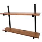 Estante De Ferro Para Livros Ou Multi Uso Com 2 Prateleiras De Madeira 70cm