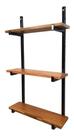 Estante De Ferro Para Livros Ou Multi Uso Com 3 Prateleiras De Madeira 50cm