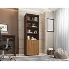 Estante De Livro Madeira Sala Avelã E Porta Pequena Freijó