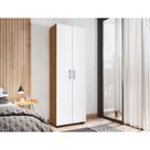 Estante De Livro Madeira Sala Freijó E Porta Grande Branco